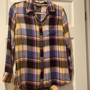 EUC Talbots Lightweight Plaid Buttondown Top